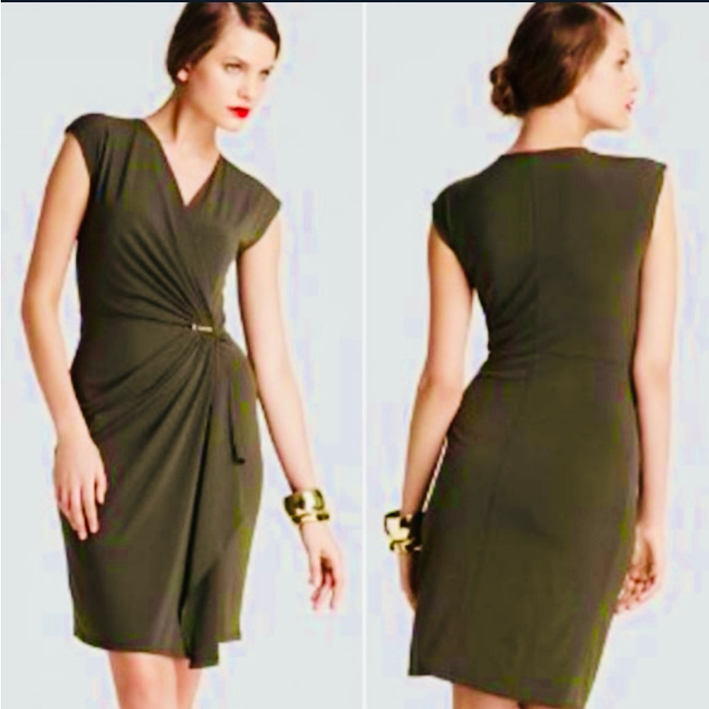 NWT Michael Kors Faux Wrap Dress in Olive